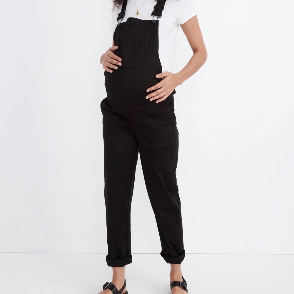Madewell Maternity Black Denim Overalls